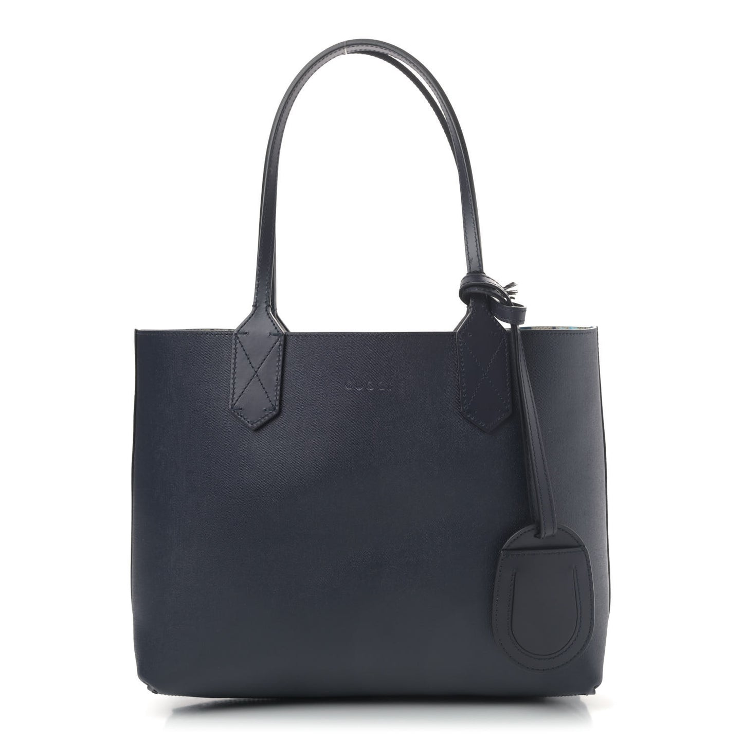 GG Supreme Monogram Blooms Small Reversible Tote Beige Blue Navy