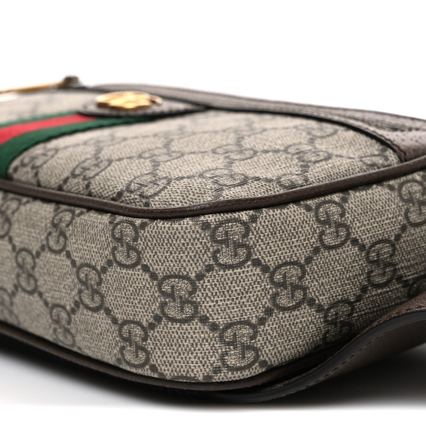 Soft GG Supreme Monogram Medium Ophidia Belt Bag Dark Brown