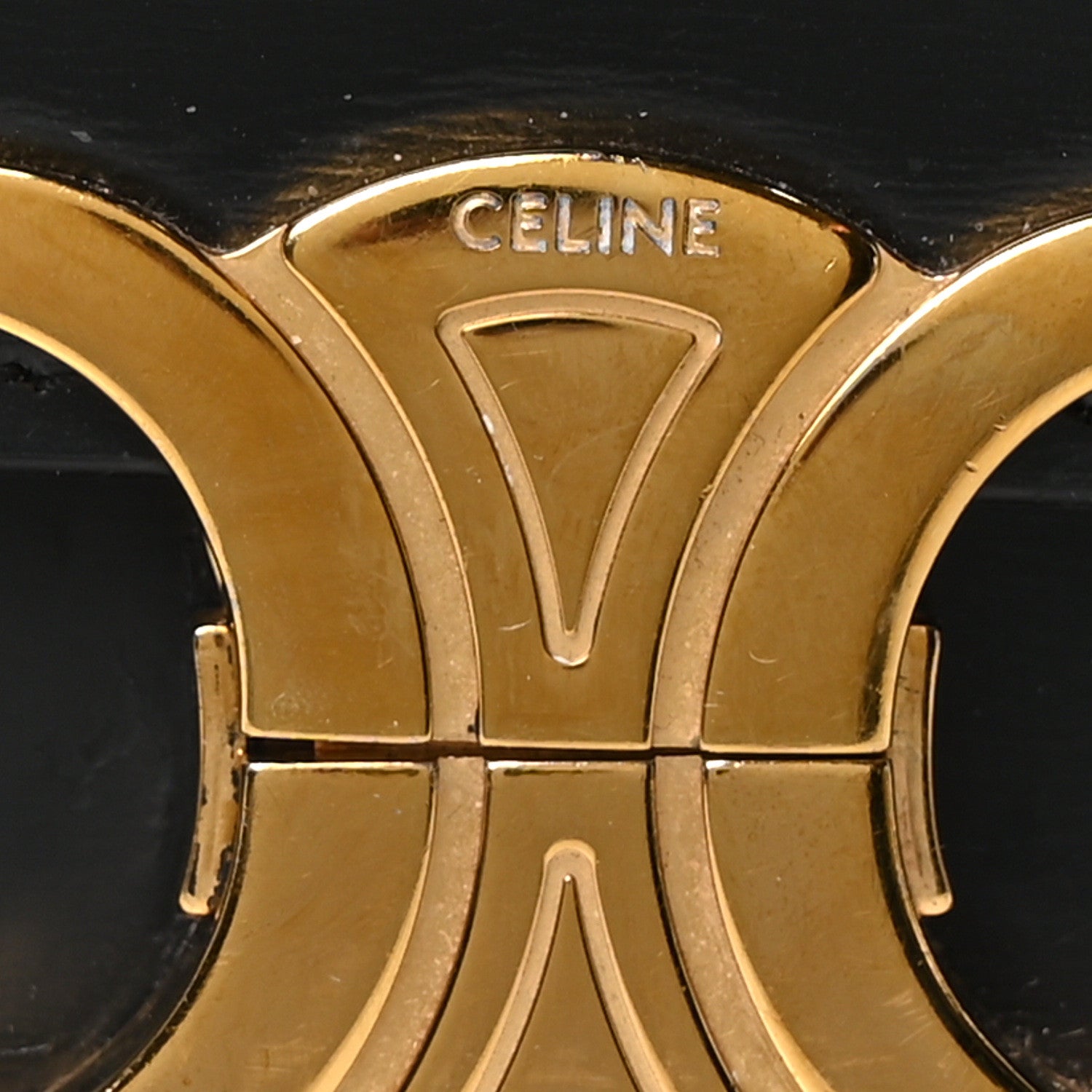 Celine Shiny Calfskin Medium Triomphe Black 8 of 10
