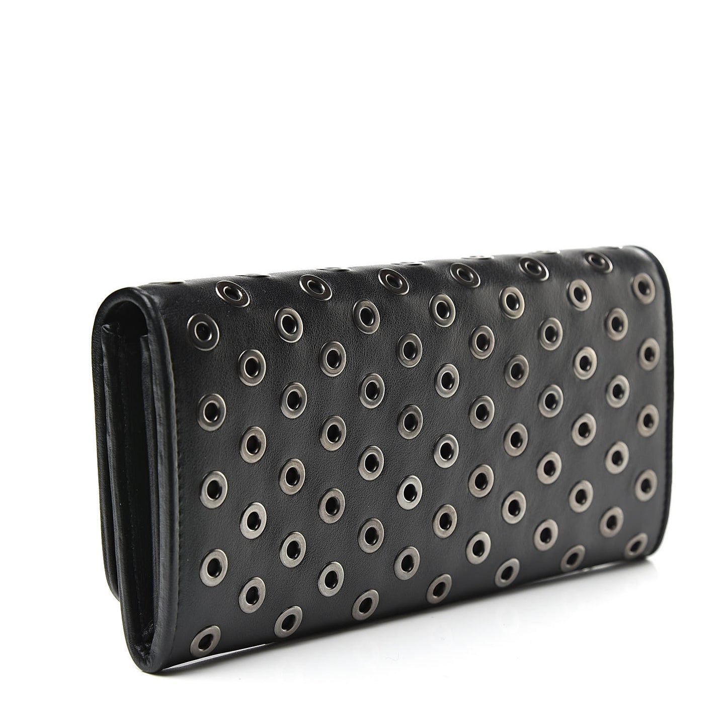 Soft Calf Grommet Continental Flap Black Fuoco