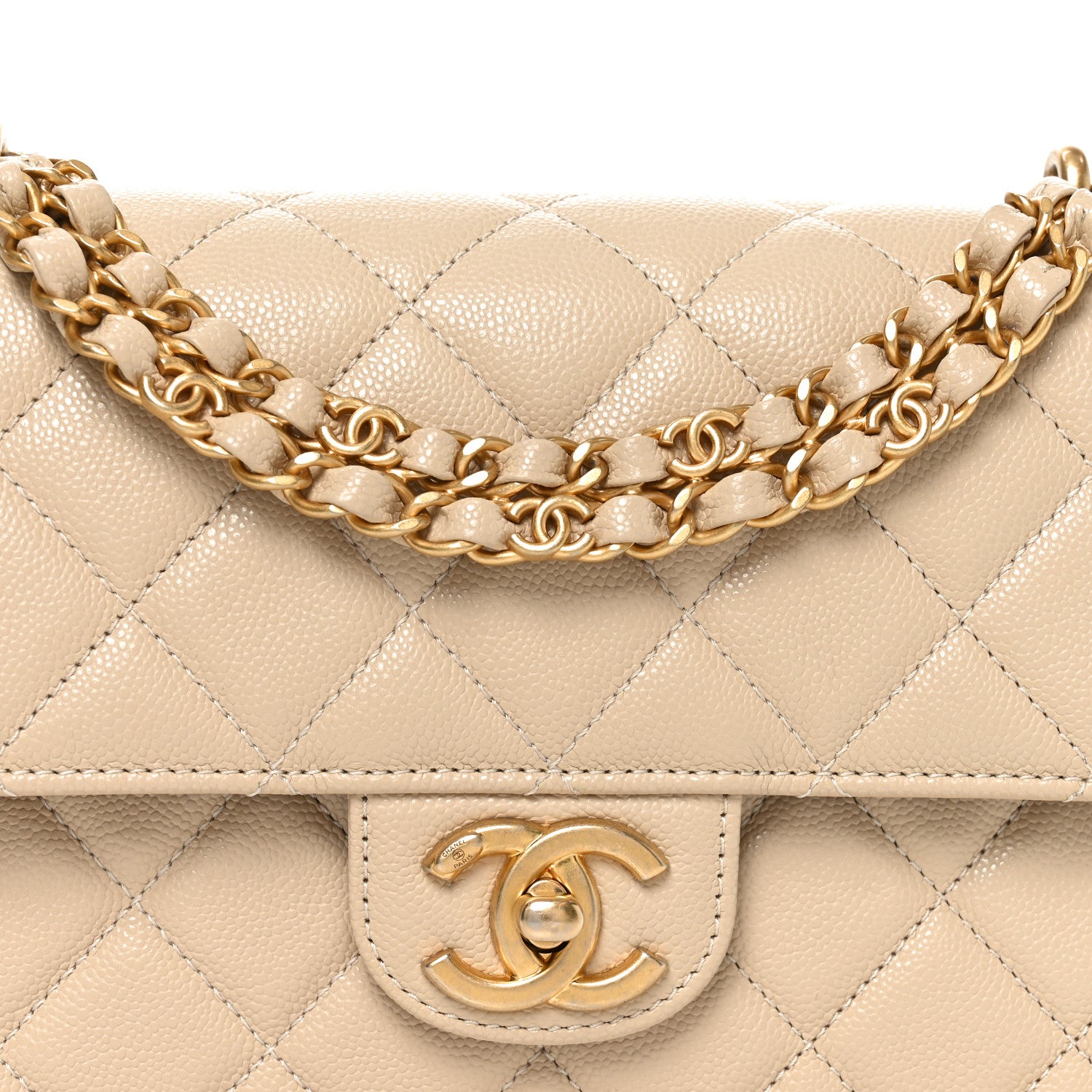 Chanel Caviar Quilted Small Coco First Flap Beige 8 of 11