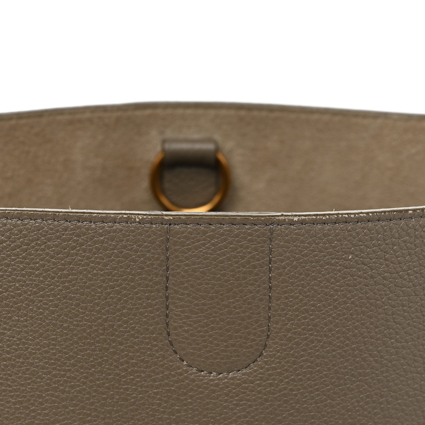 Soft Grained Calfskin Small Sangle Bucket Bag Taupe
