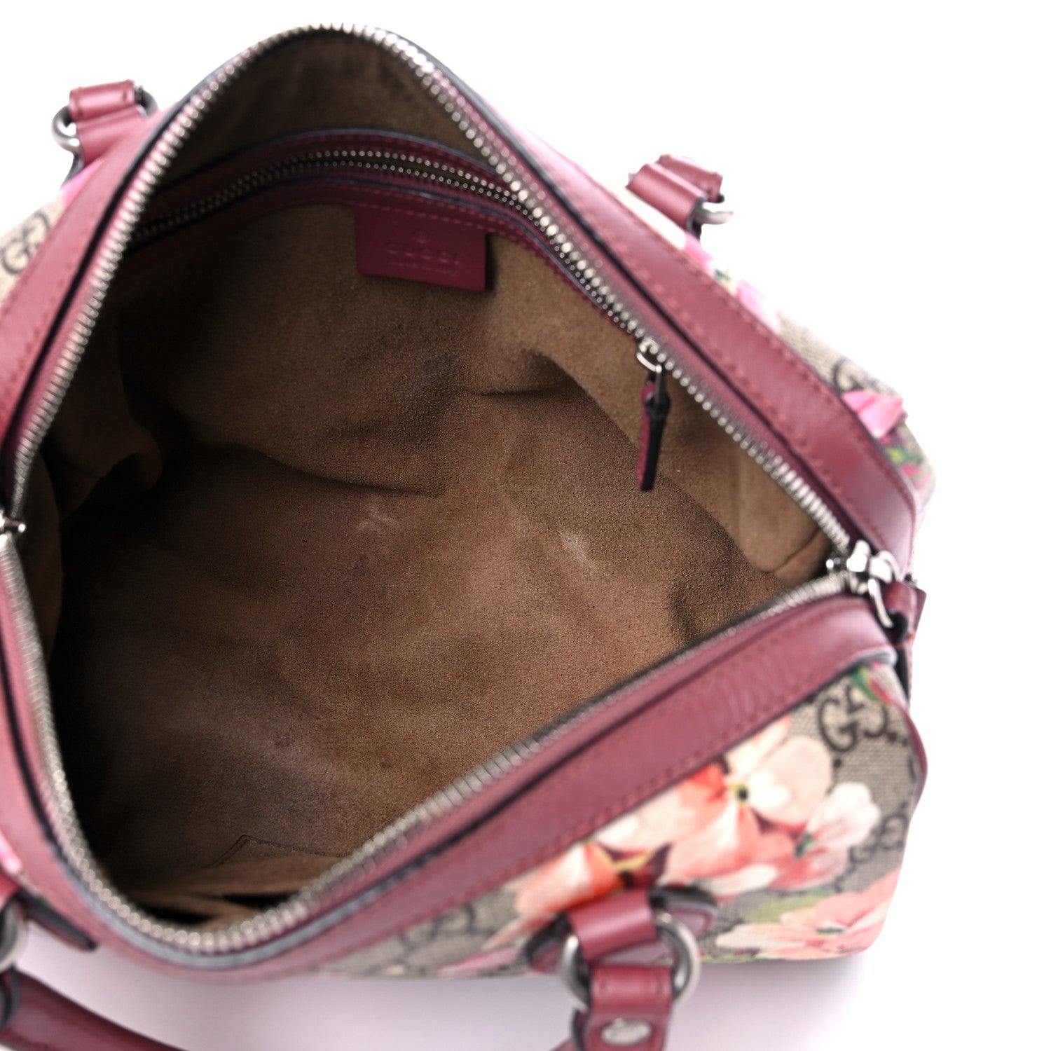 Gucci GG Supreme Monogram Blooms Small Boston Beige Multicolor Dry Rose 5 of 23
