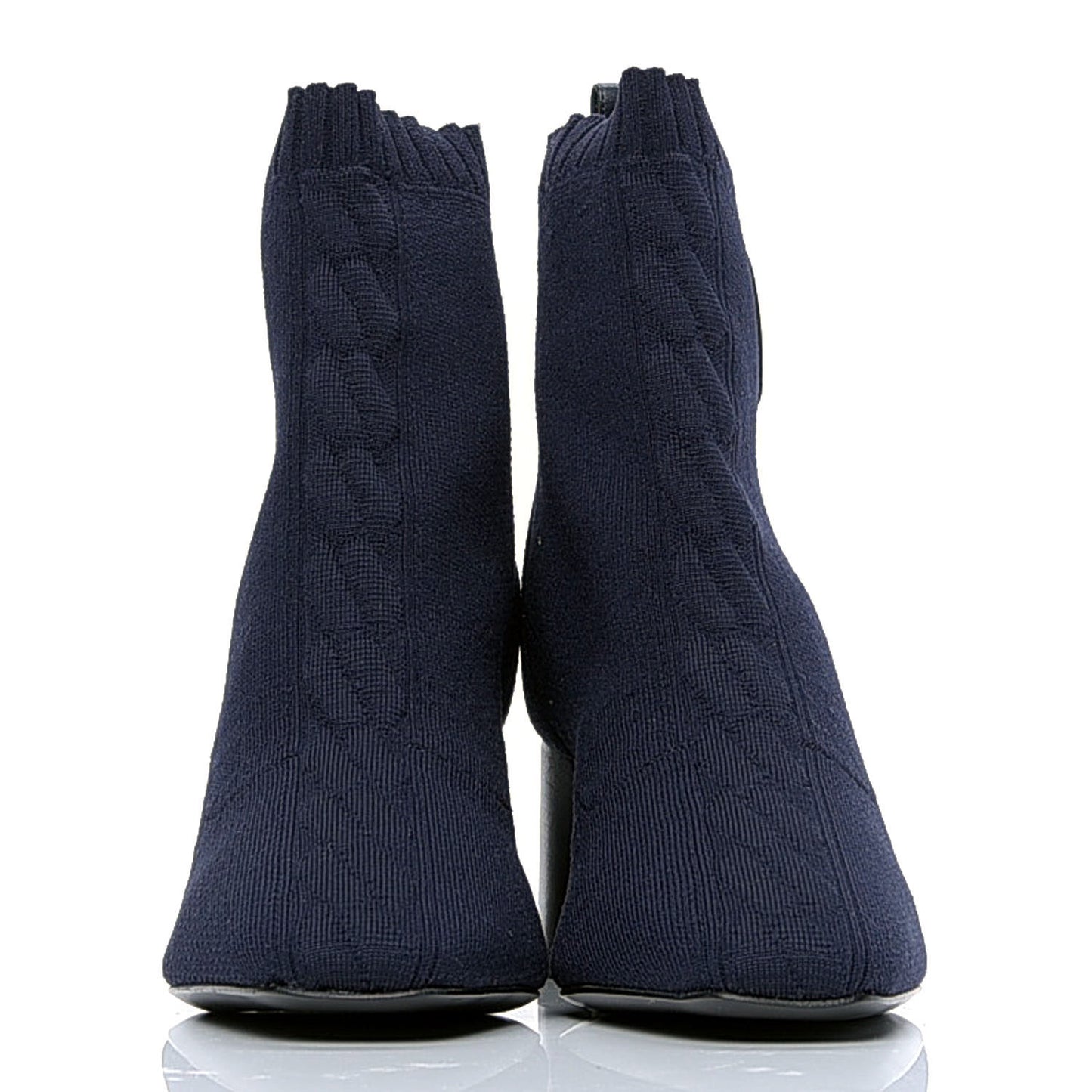 Knit Calfskin Volver 60 Ankle Boots 36.5 Bleu Diplomatique