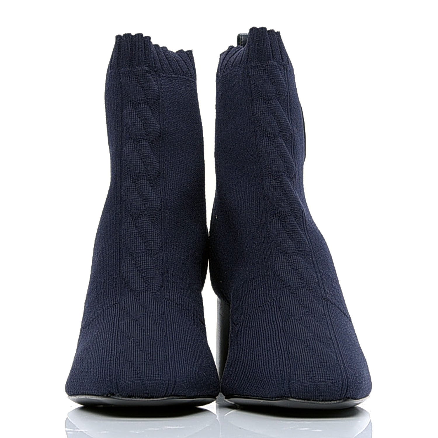 Hermes Knit Calfskin Volver 60 Ankle Boots 36.5 Bleu Diplomatique 2 of 6