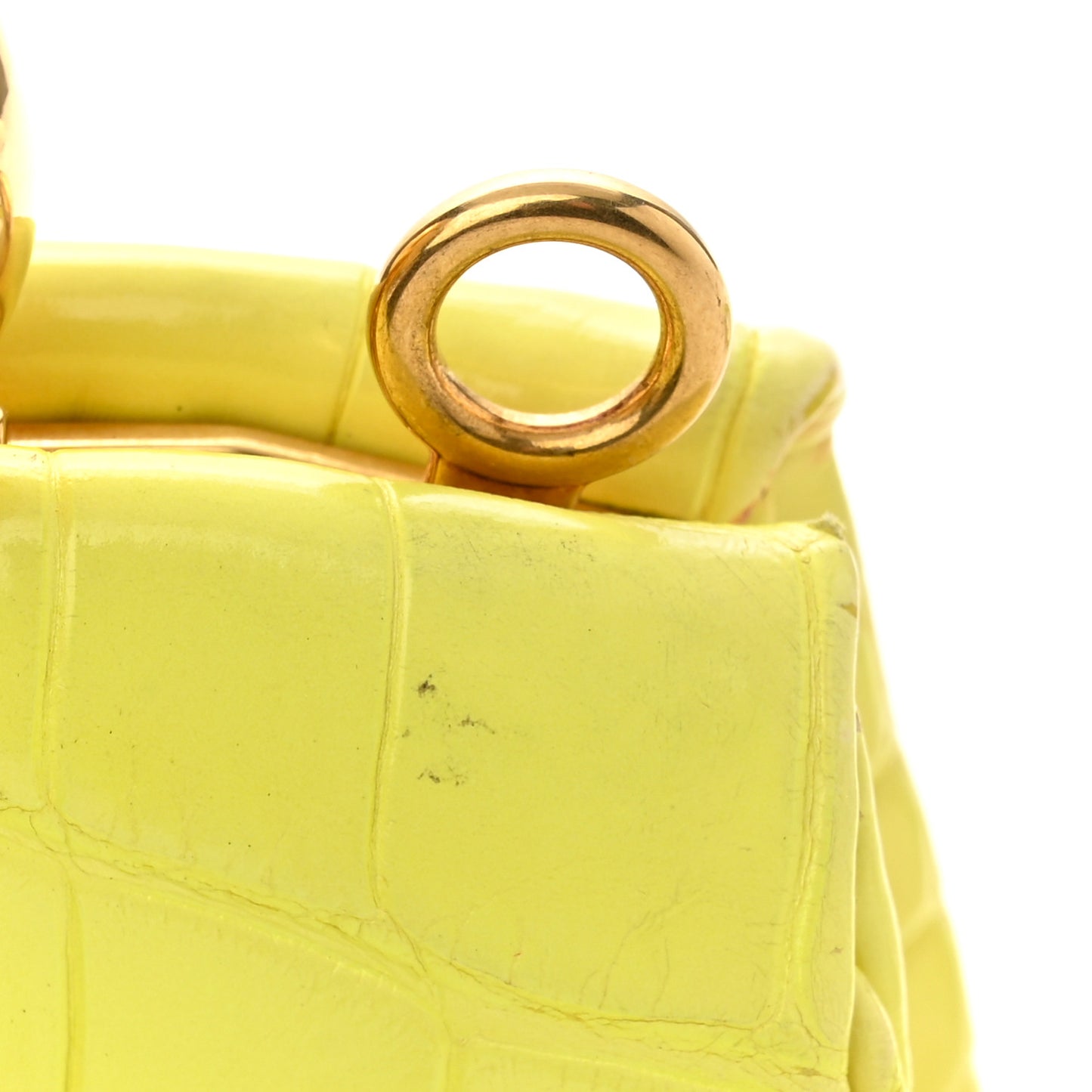 Alligator Mini Frame Bag Neon Yellow