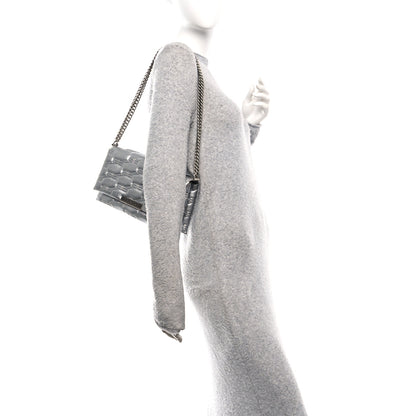 Balenciaga Nappa Allover License BB Monogram Embossed Medium Triplet Bag Silver 2 of 16