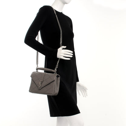 Saint Laurent Calfskin Matelasse Diamond Quilted Monogram Medium College Bag Fog 2 of 8