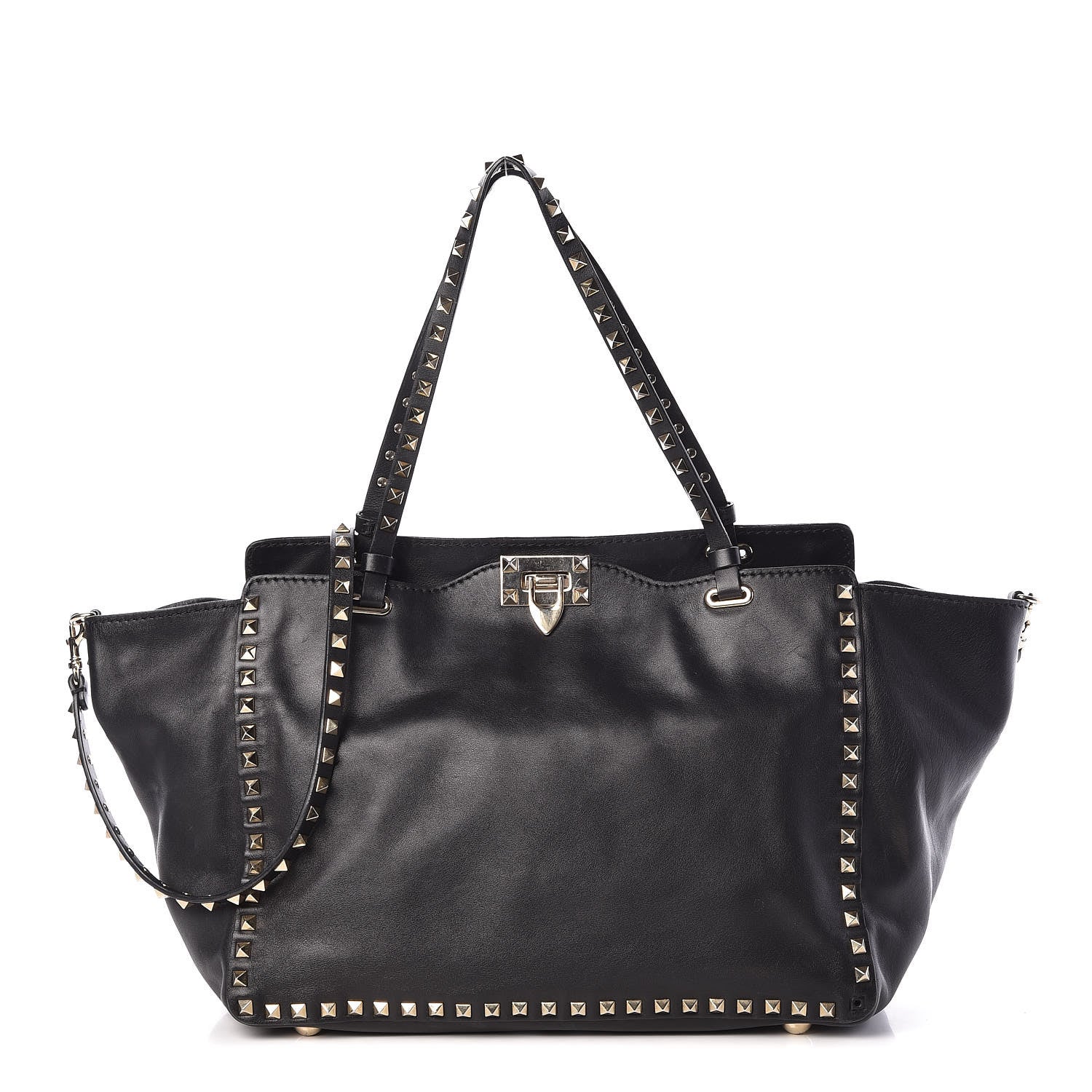 Valentino Garavani Vitello Medium Rockstud Tote Black 1 of 13