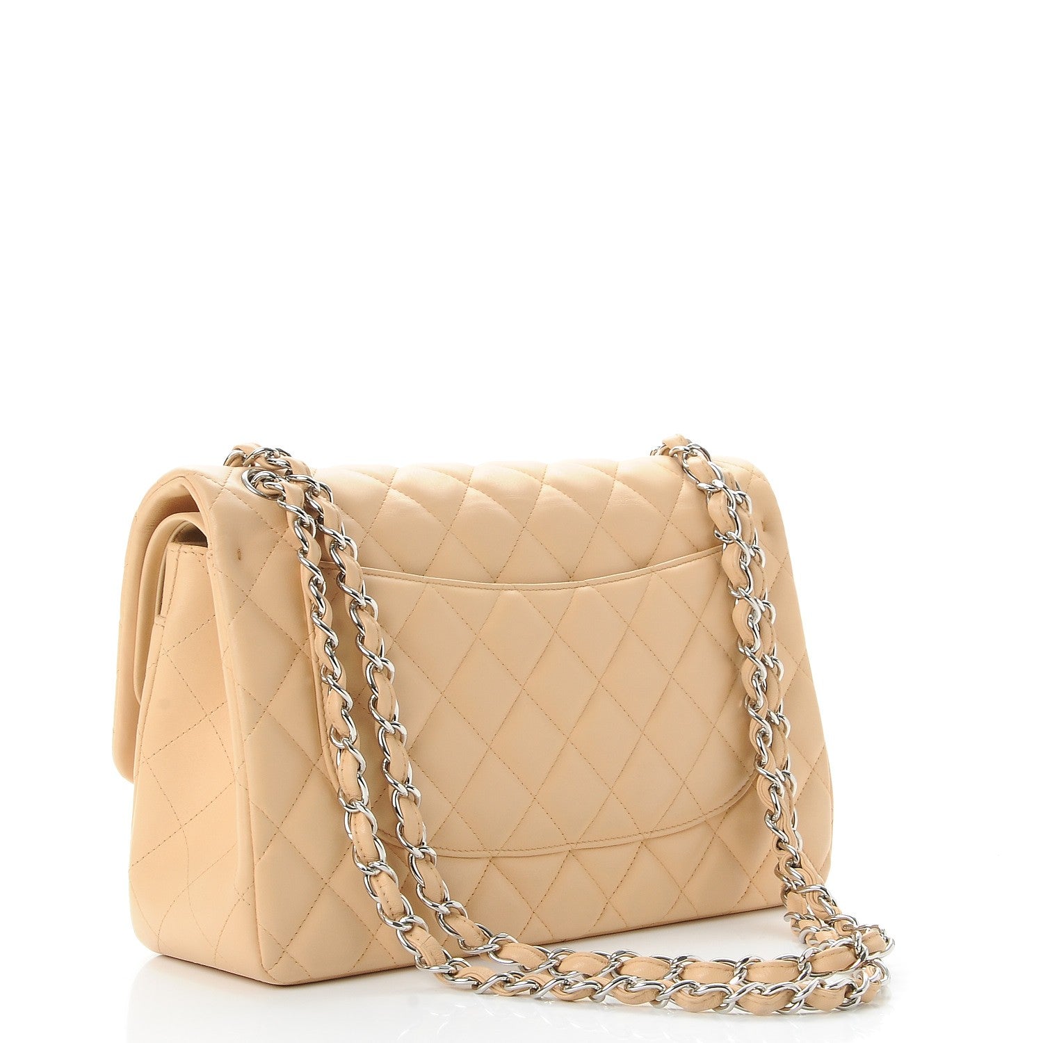 Chanel Lambskin Quilted Jumbo Double Flap Beige 4 of 8