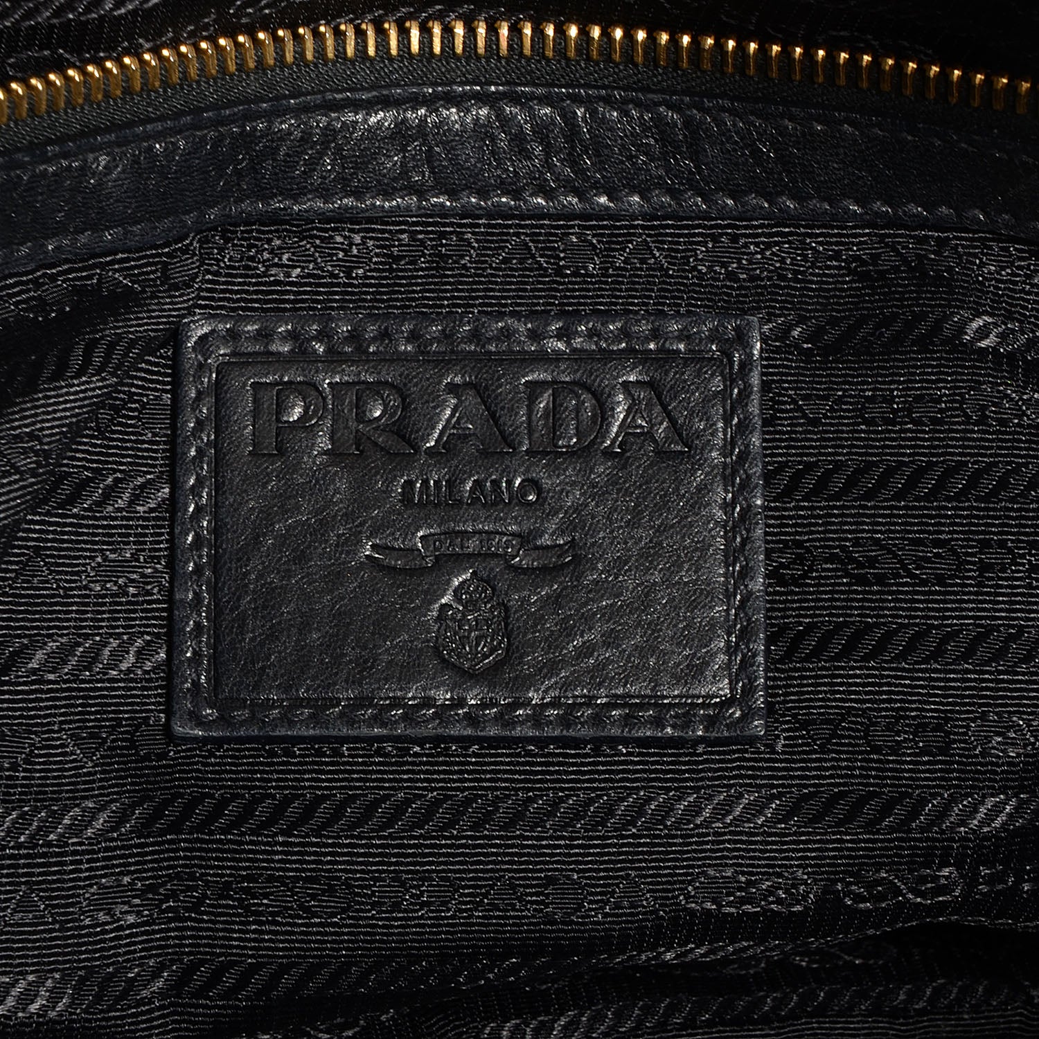Prada Cervo Gaufre Satchel Nero Black 6 of 12