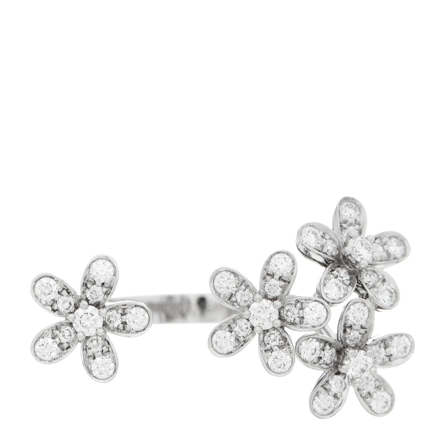 18K White Gold Diamond Socrate Between the Finger Ring 50 5.25
