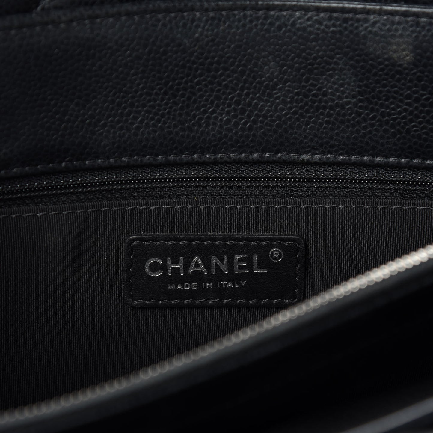 Caviar Quilted City Shopping Tote Black