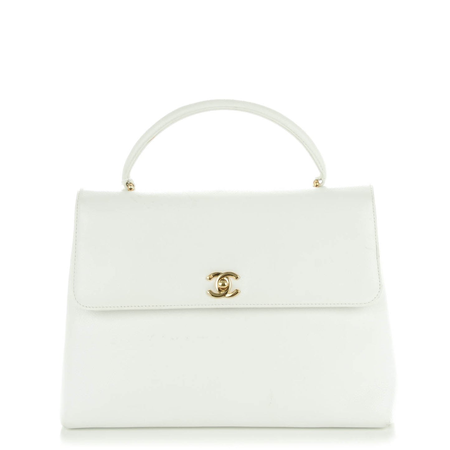 Caviar Jumbo Kelly Flap Bag White
