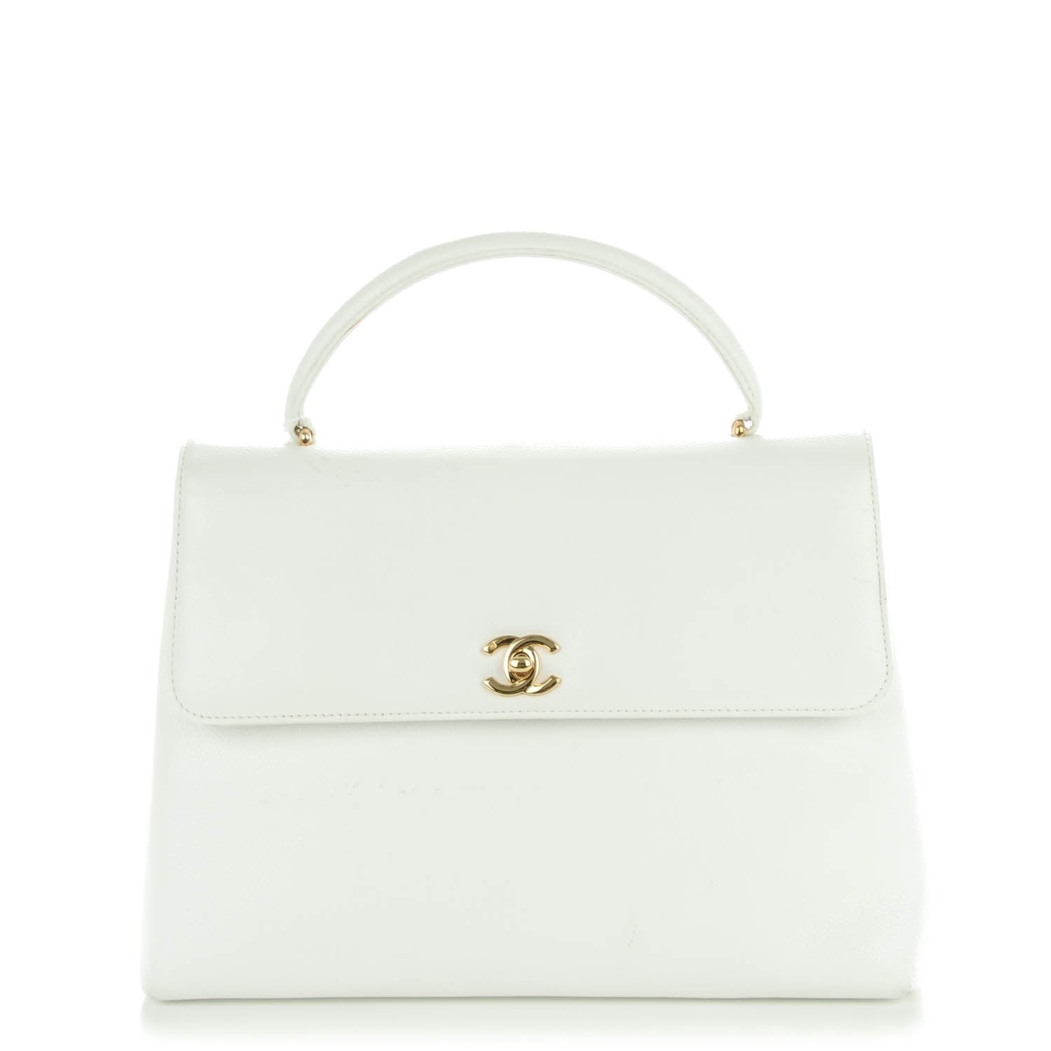 Chanel Caviar Jumbo Kelly Flap Bag White 1 of 8