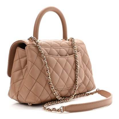 Chanel Caviar Quilted Mini Coco Handle Flap Beige 3 of 11