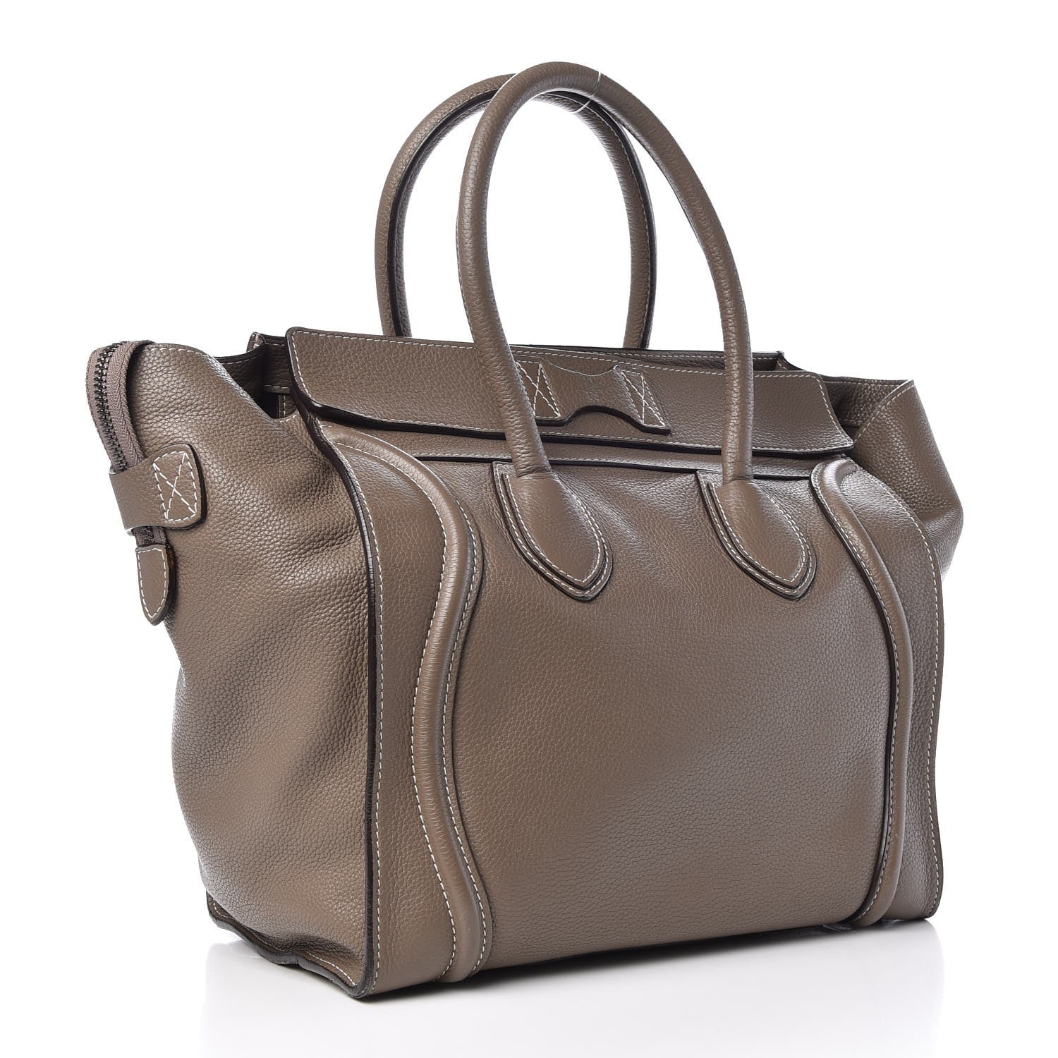 Celine Drummed Calfskin Mini Luggage Souris 3 of 8
