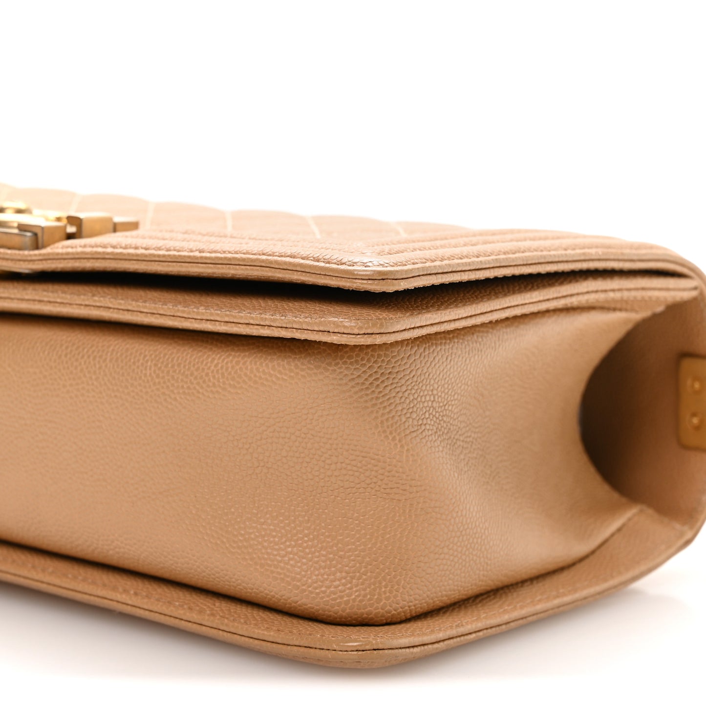 Caviar Quilted Medium Boy Flap Beige