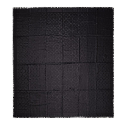 Louis Vuitton Wool Silk Monogram Shawl Black 1 of 4