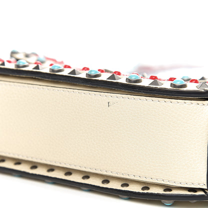 Valentino Garavani Calfskin Embroidered Medium Guitar Strap Rockstud Rolling Flap Saddle Bag 8 of 10
