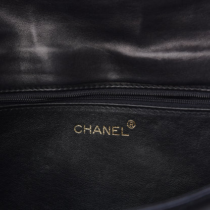 Chanel Lambskin Quilted CC Tassel Shoulder Flap Bag Black 6 of 13