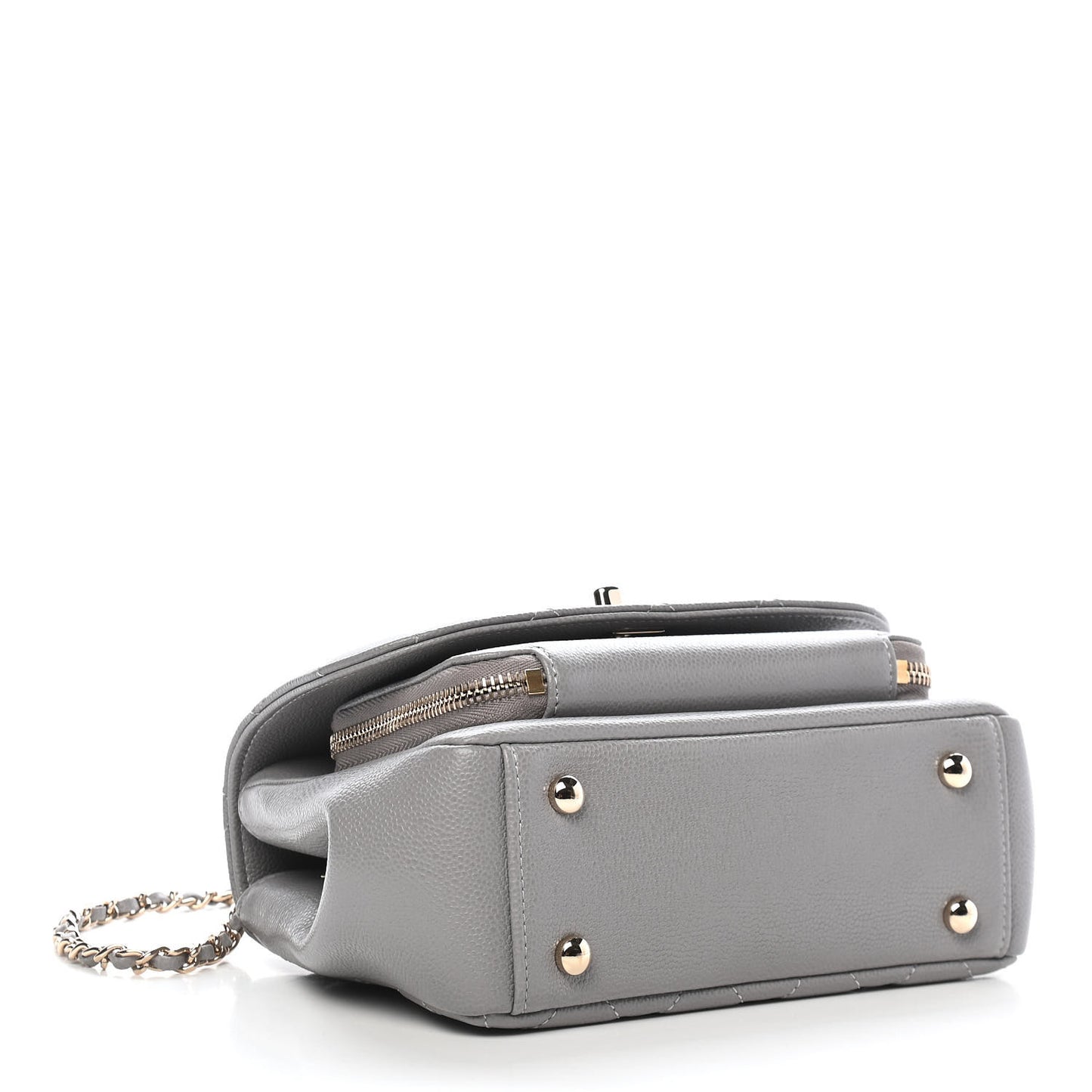 Caviar Quilted Small Business Affinity Flap Grey