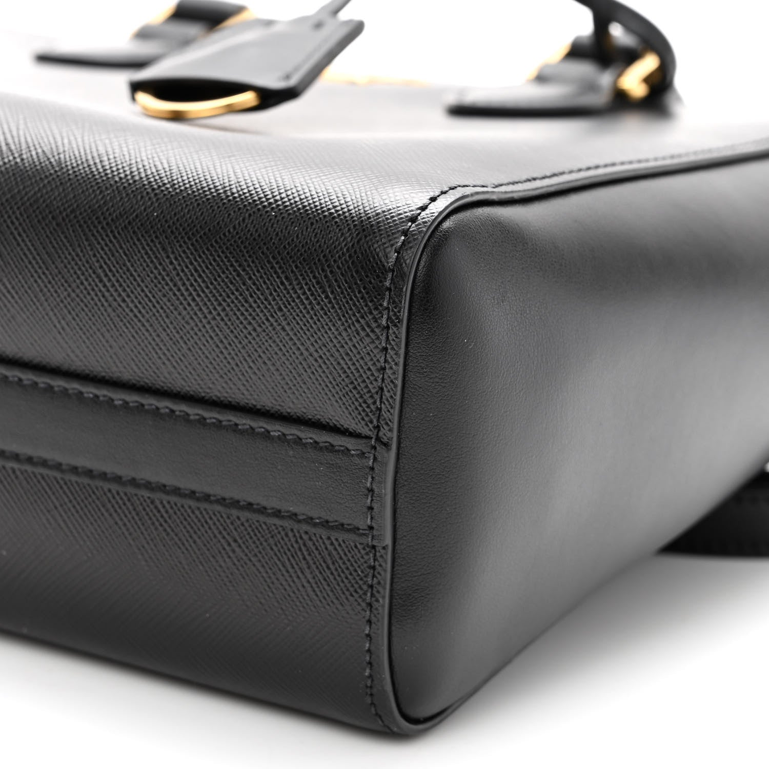 Prada Saffiano Soft Calfskin Small Zippered Tote Black 9 of 9