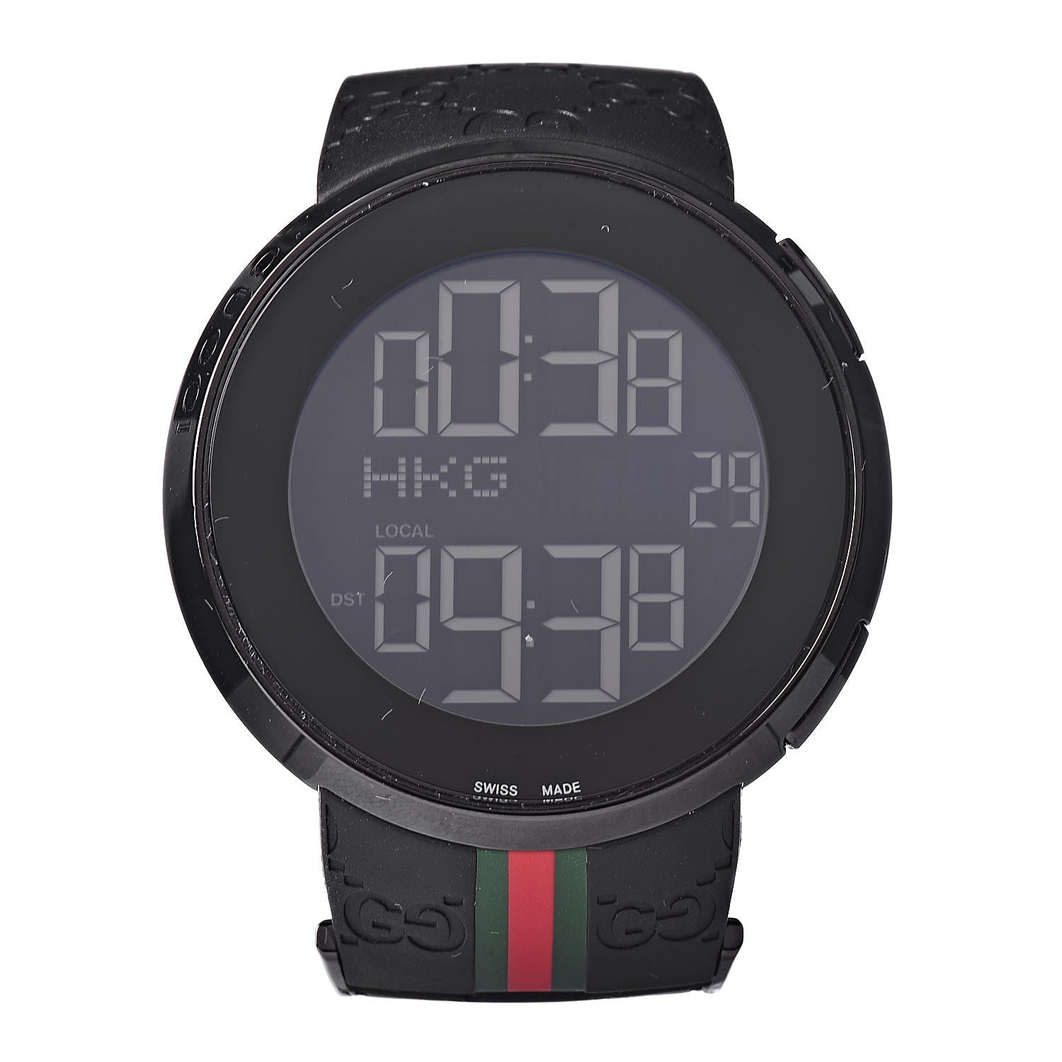 Gucci Stainless Steel Rubber 45mm Digital I-Gucci Web Watch Black 1 of 6