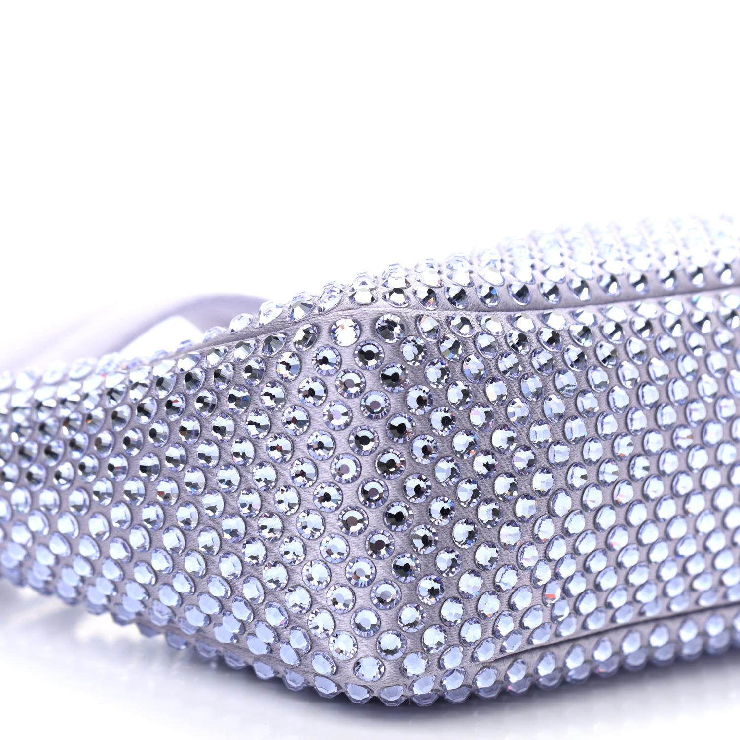 Prada Satin Crystal Mini Re-Edition 2000 Bag Glicine 8 of 9