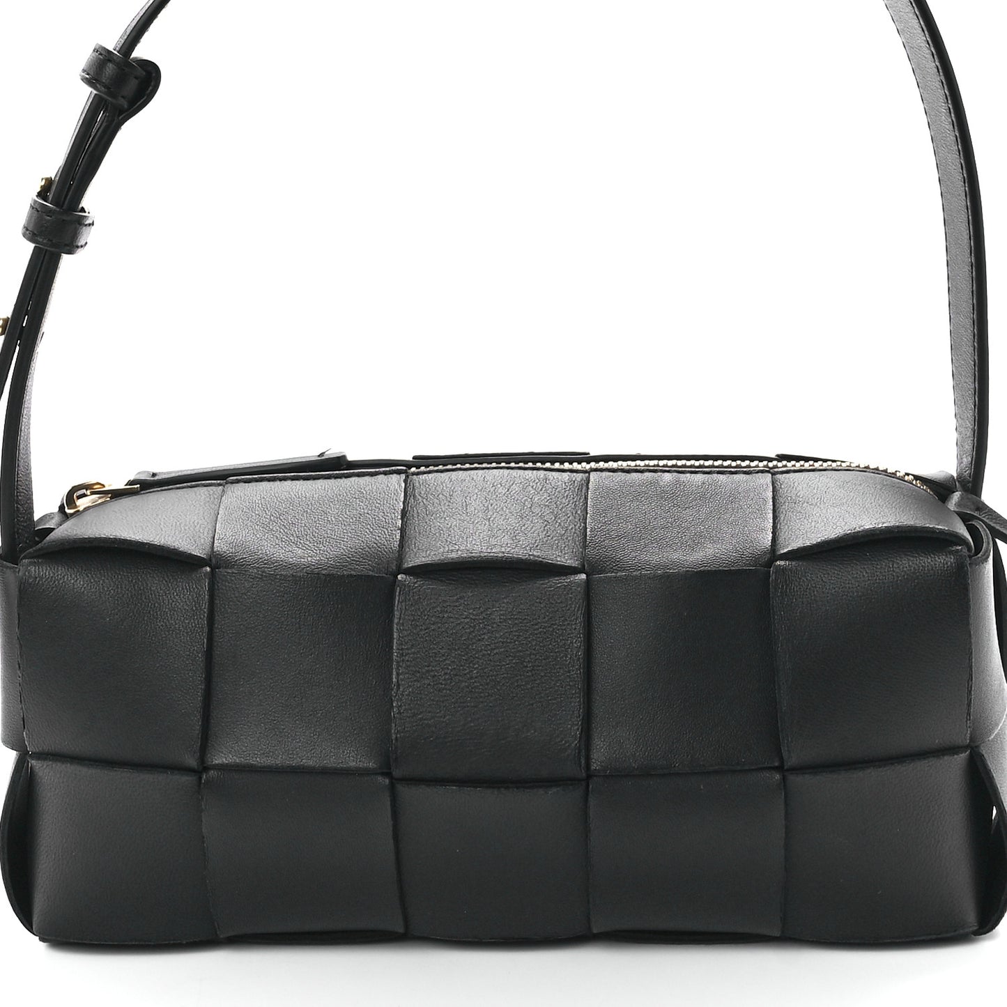 Lambskin Maxi Intrecciato Small Brick Cassette Bag Black