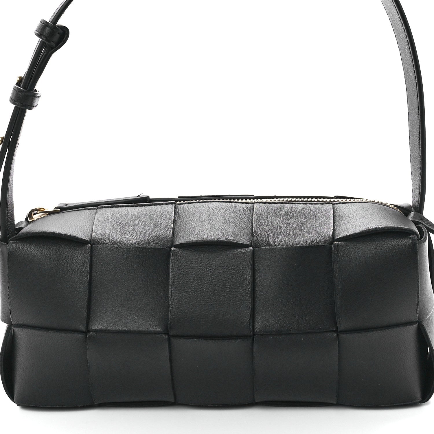 Bottega Veneta Lambskin Maxi Intrecciato Small Brick Cassette Bag Black 9 of 12
