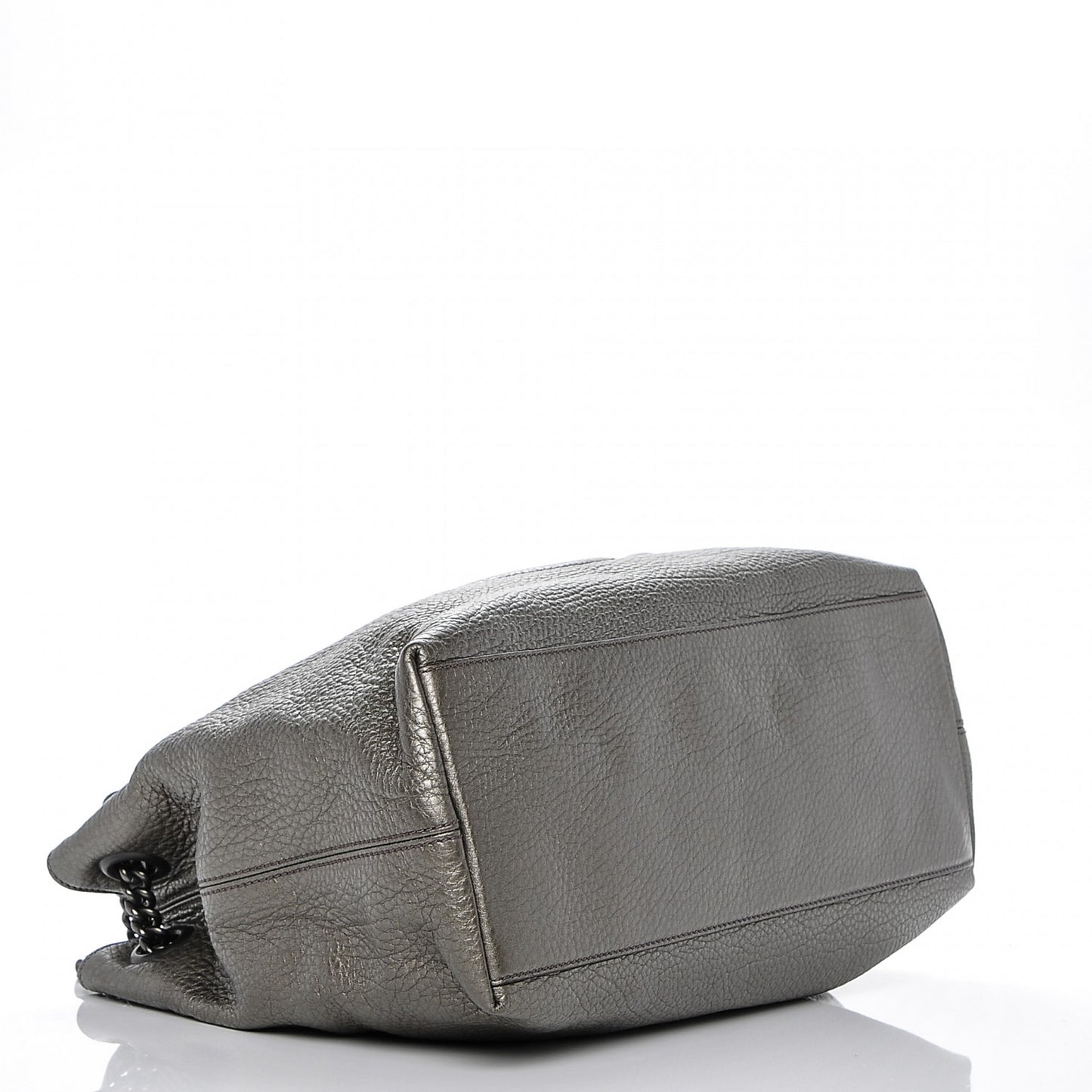 Metallic Pebbled Calfskin Medium Soho Chain Shoulder Bag Sasso