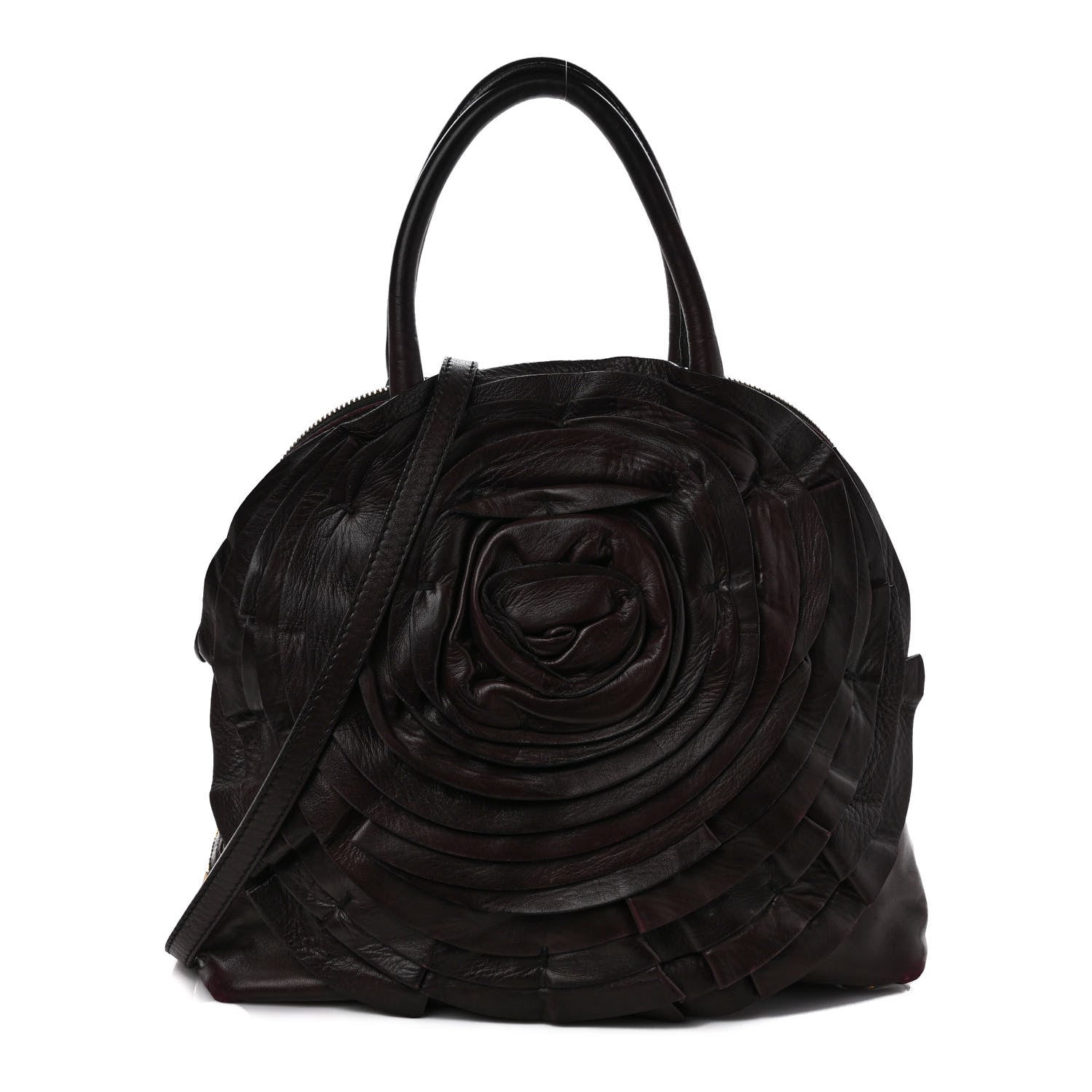 Valentino Garavani Nappa Petale Dome Bag Burgundy 1 of 13