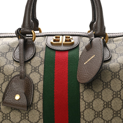 Gucci X BALENCIAGA BB Supreme Monogram Web Medium Ophidia Carry-On Duffle Bag Beige New Acero 7 of 9