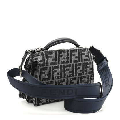 Fendi Chenille Vitello Seta FF Peekaboo I See U X Cross Satchel Blue Notte 3 of 11