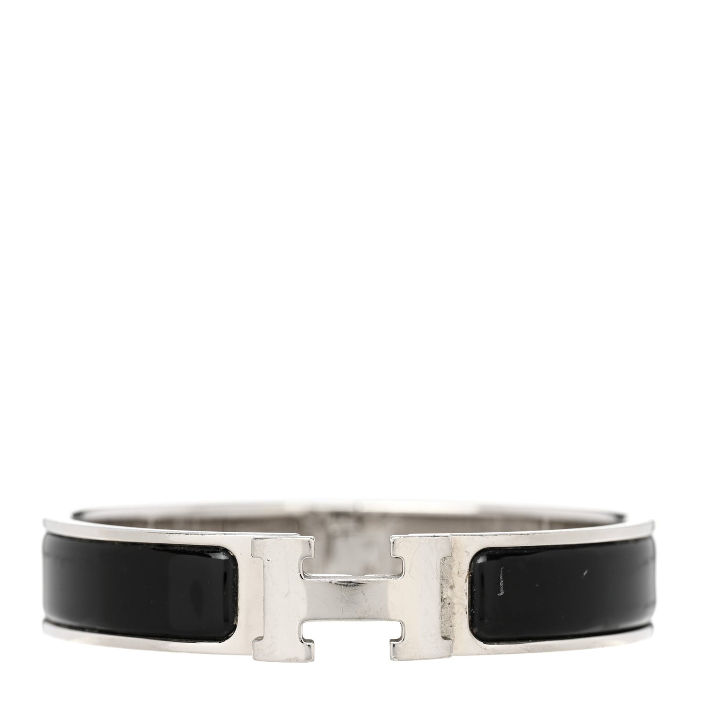 Enamel Narrow Clic Clac H Bracelet PM Black