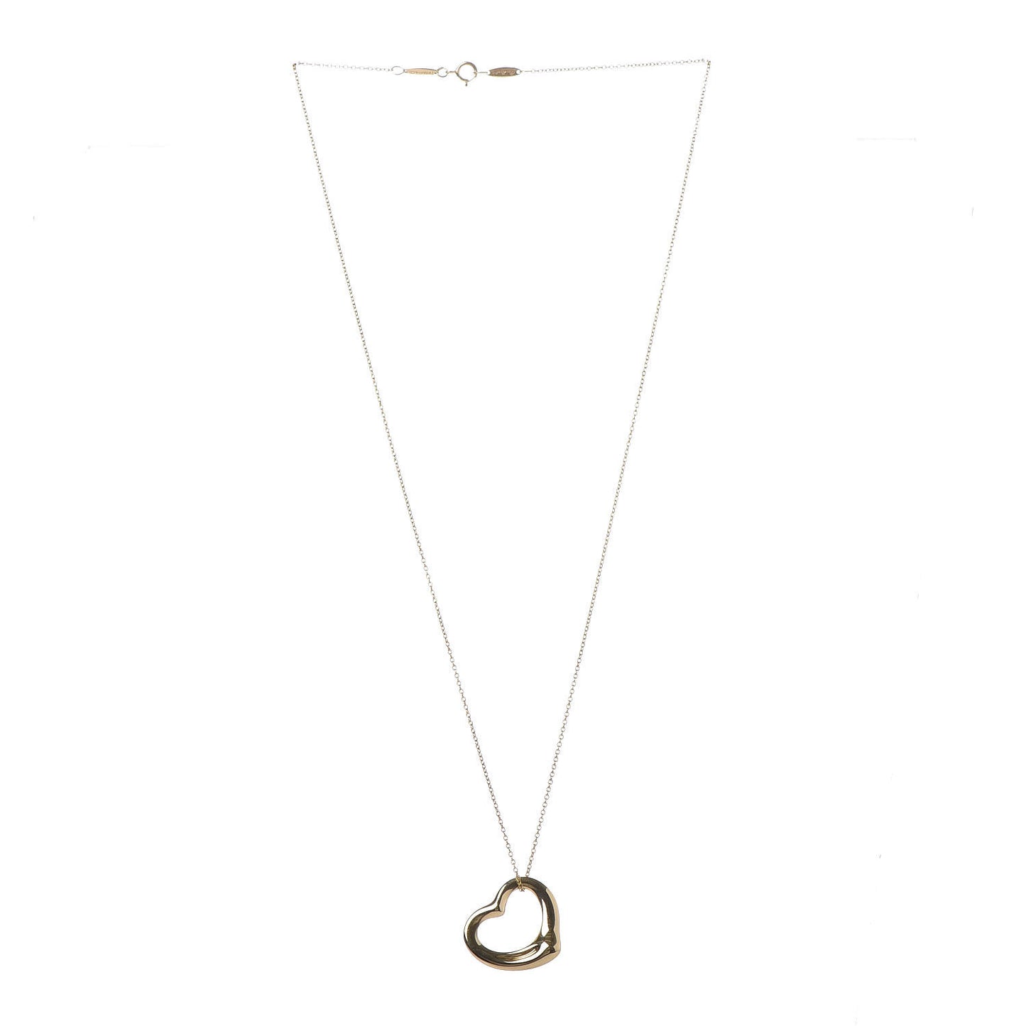 18K Yellow Gold 22mm Elsa Peretti Open Heart Pendant Necklace