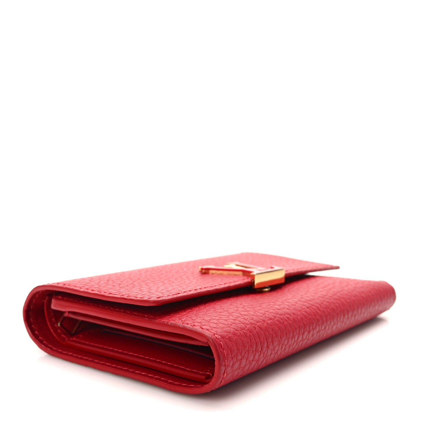 Taurillon Capucines Compact Wallet Rubis