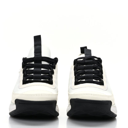 Chanel Velvet Calfskin Mixed Fibers CC Sneakers 37 Ivory Black 2 of 7