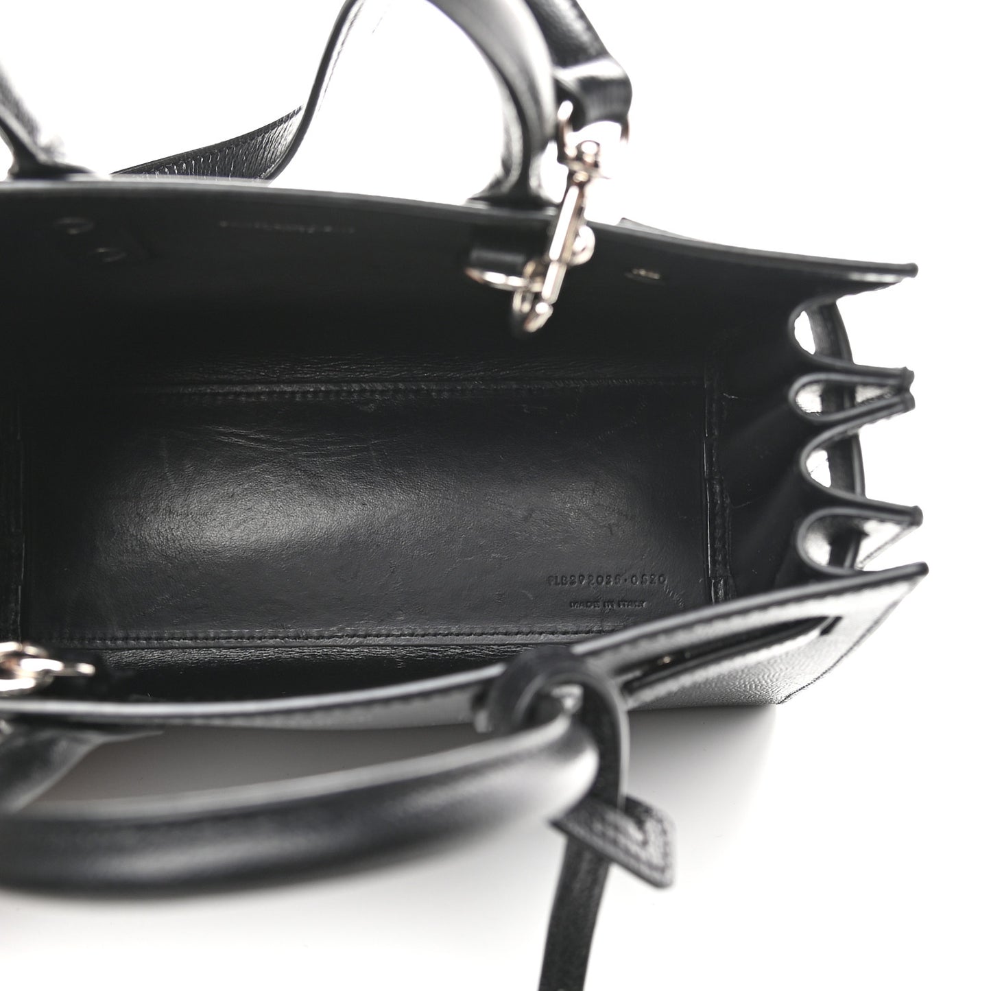 Grained Calfskin Nano Sac De Jour Black