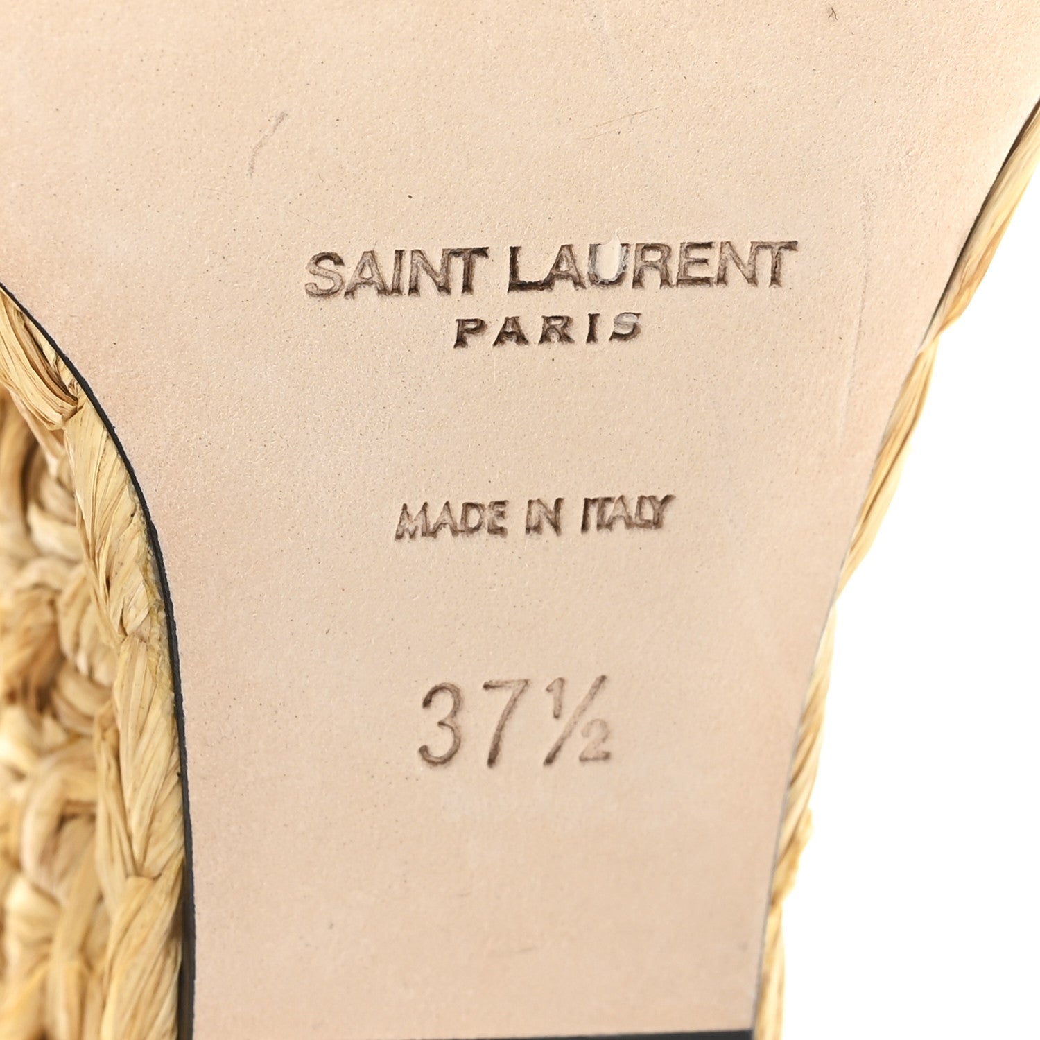 Saint Laurent Calfskin Paloma Espadrille 95 Wedges 37.5 Black 7 of 10