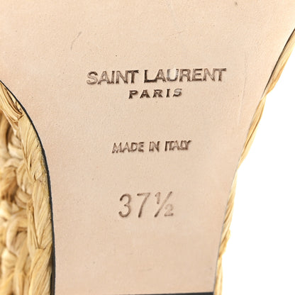 Saint Laurent Calfskin Paloma Espadrille 95 Wedges 37.5 Black 7 of 10