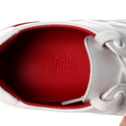 Hermes Calfskin Deep Sneakers 35 White Lipstick Red 7 of 8