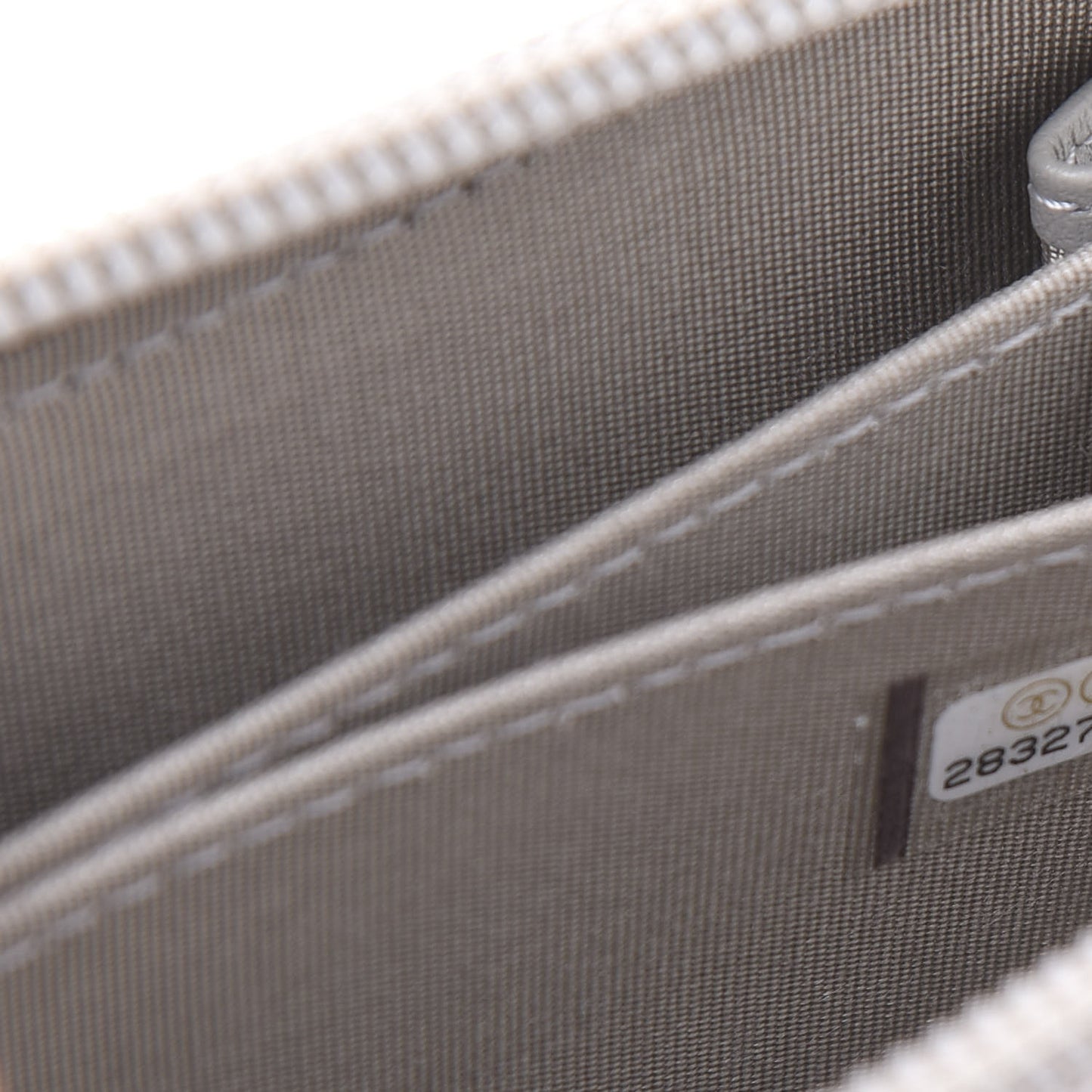 Caviar Quilted Boy Zip Around Coin Purse Wallet Grey