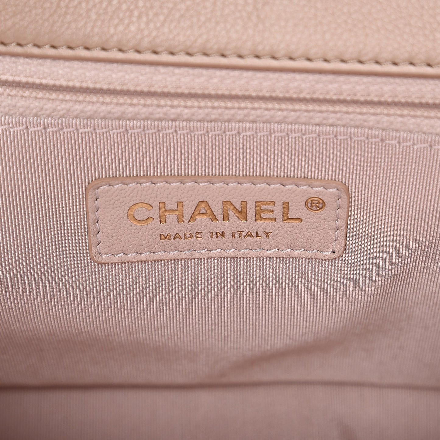 Caviar Quilted Large Studded Flap Beige