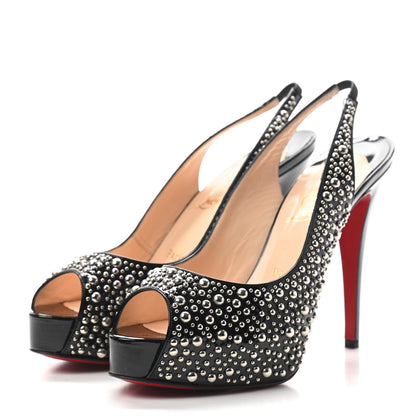 Christian Louboutin Patent Stud Star Prive 120 Pumps 41 Black 3 of 7