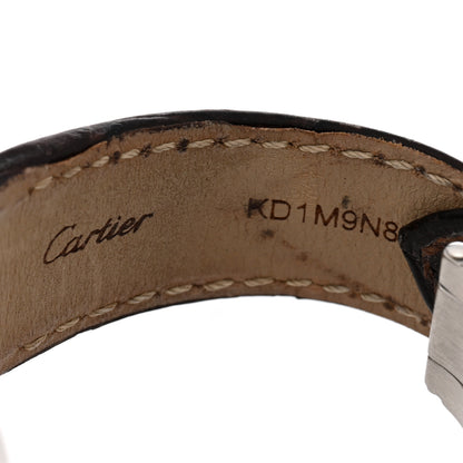 Cartier Stainless Steel 18K Yellow Gold Alligator 33mm Santos 100 Automatic Watch Brown 5 of 6