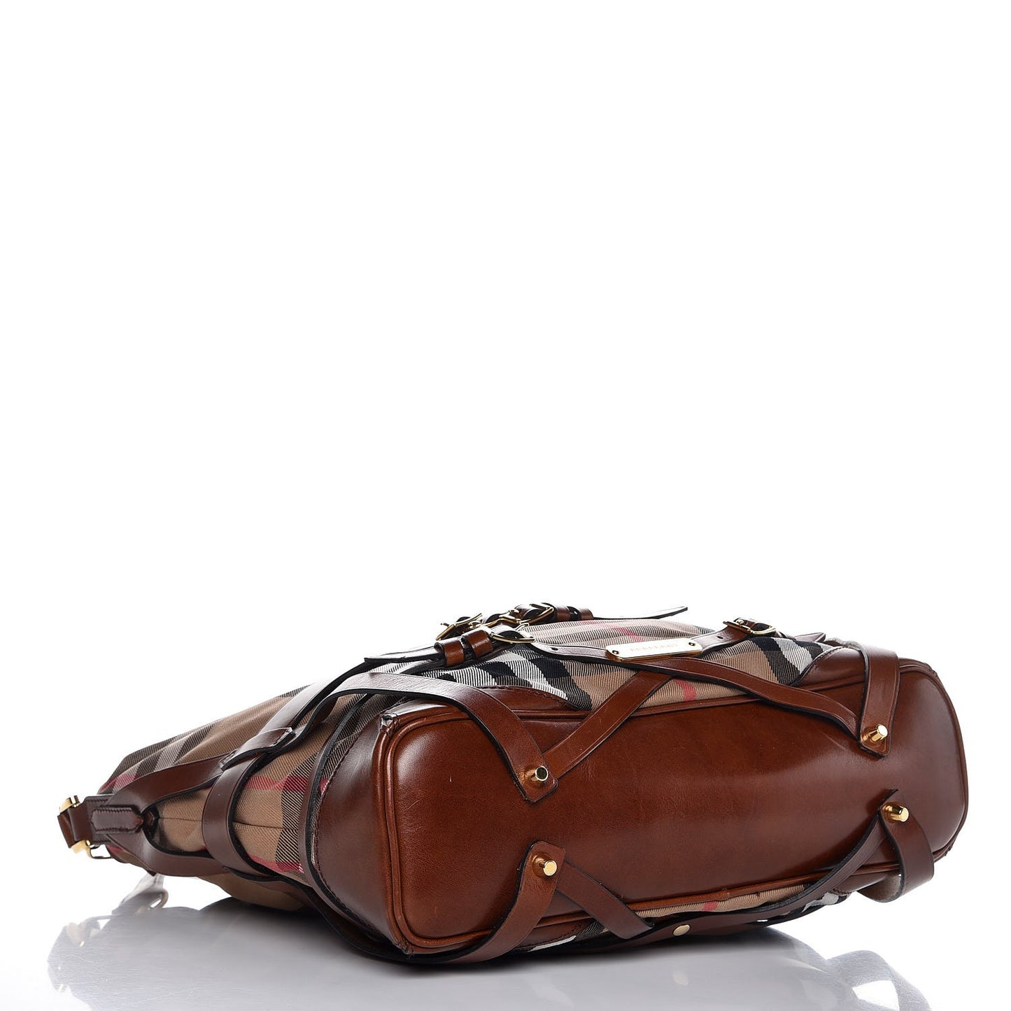 House Check Bridle Calfskin Medium Gosford Hobo Dark Tan