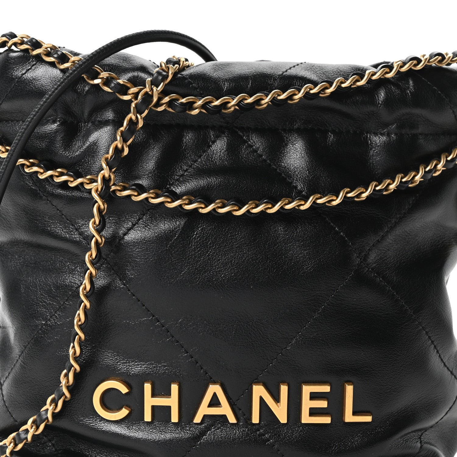 Chanel Shiny Calfskin Quilted Mini Chanel 22 Black 8 of 10