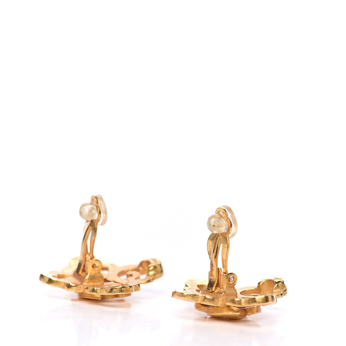 CC Cross Clip On Earrings Gold